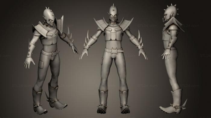 Figurines heroes, monsters and demons (Dark Lineman, STKM_0436) 3D models for cnc